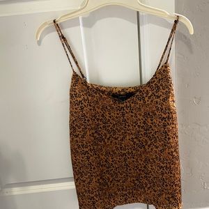 Gold & Black Satin Like Floral Tank Top